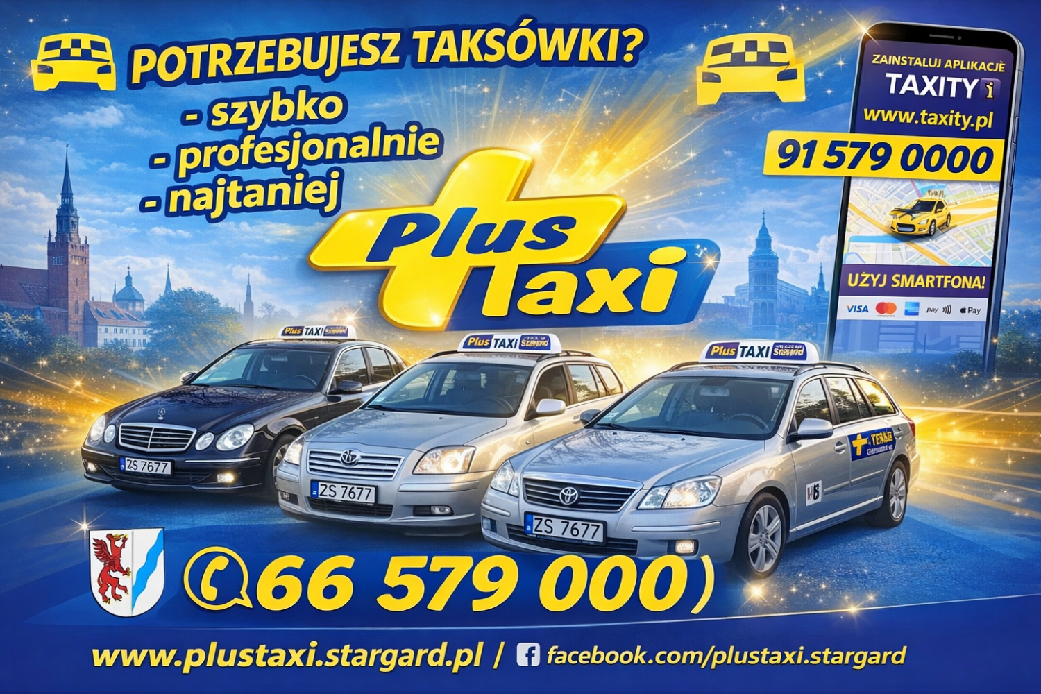 Plus Taxi Stargard – najtańsza taksówka w Stargardzie